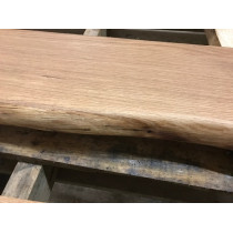 2 x Miniregal Eiche, Handtuchablage, Regal, geschliffen, geölt - einseitige Baumkante -  Länge wählbar